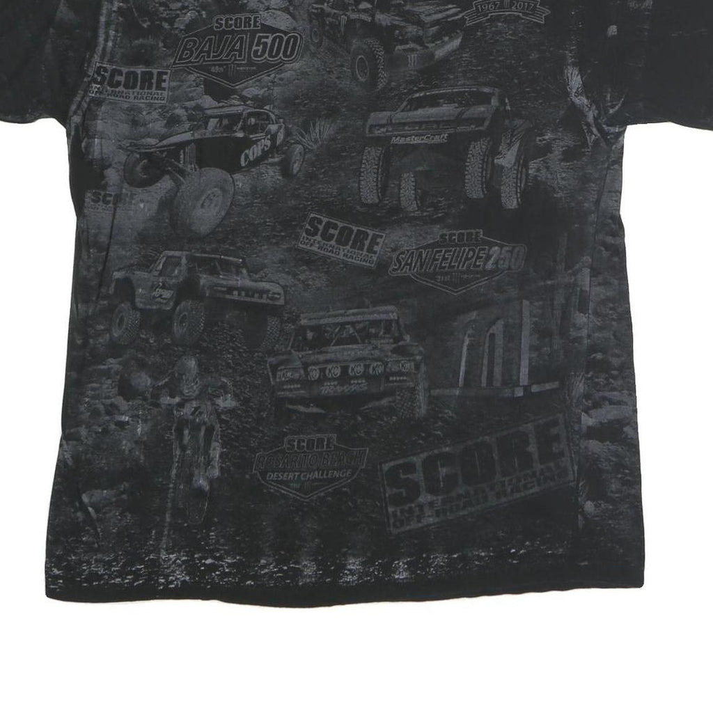 SCORE Mens Black 50th Baja 1000 Graphic T-Shirt L Short Sleeve Crew Neck
