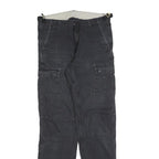 CARHARTT Mens Cotton Blend Black Regular Cargo Trousers W29 L32 Workwear Zip