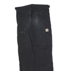 CARHARTT Mens Cotton Blend Black Regular Cargo Trousers W29 L32 Workwear Zip