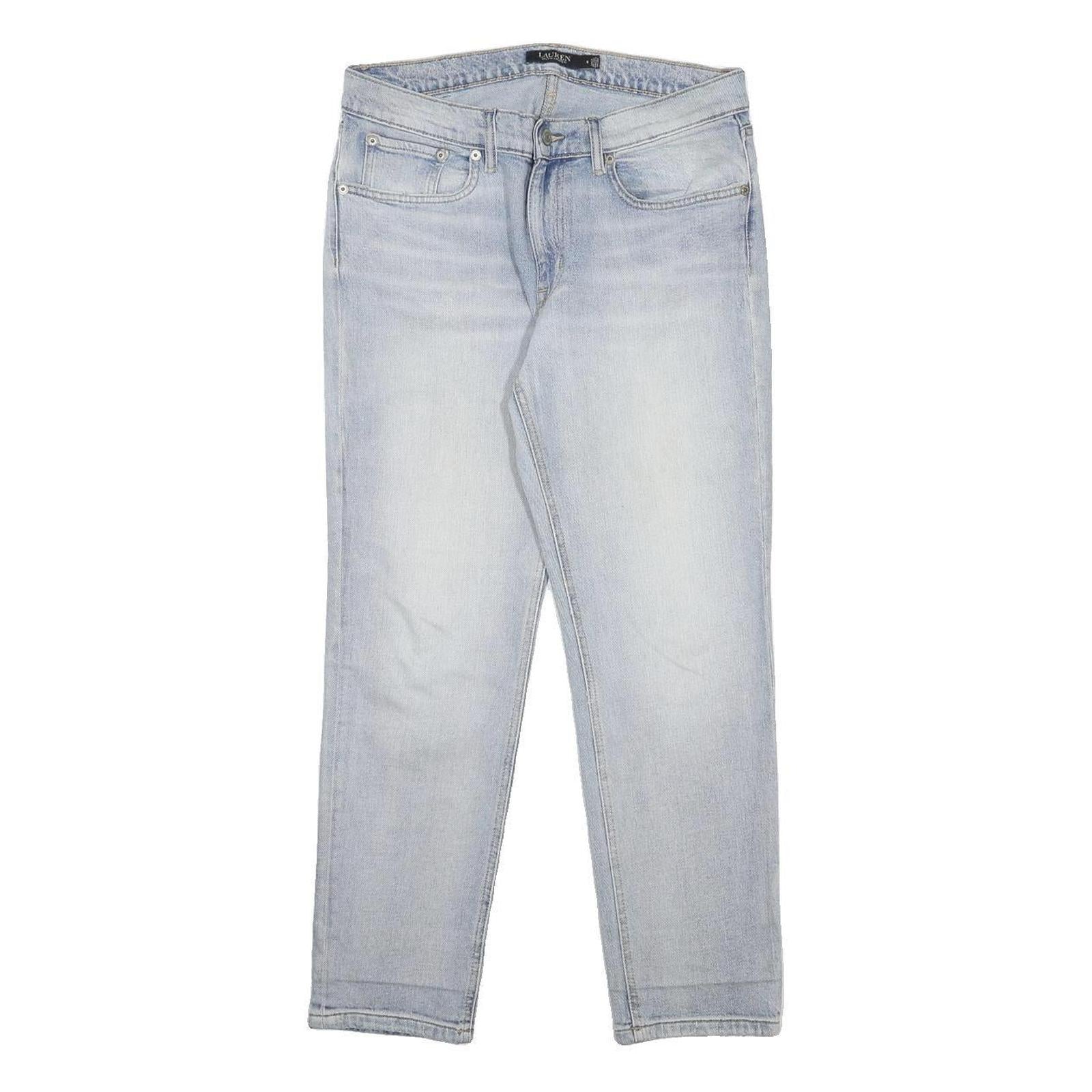 LAUREN RALPH LAUREN Womens Slim Light Blue Denim Jeans Cotton Blend W30 L27