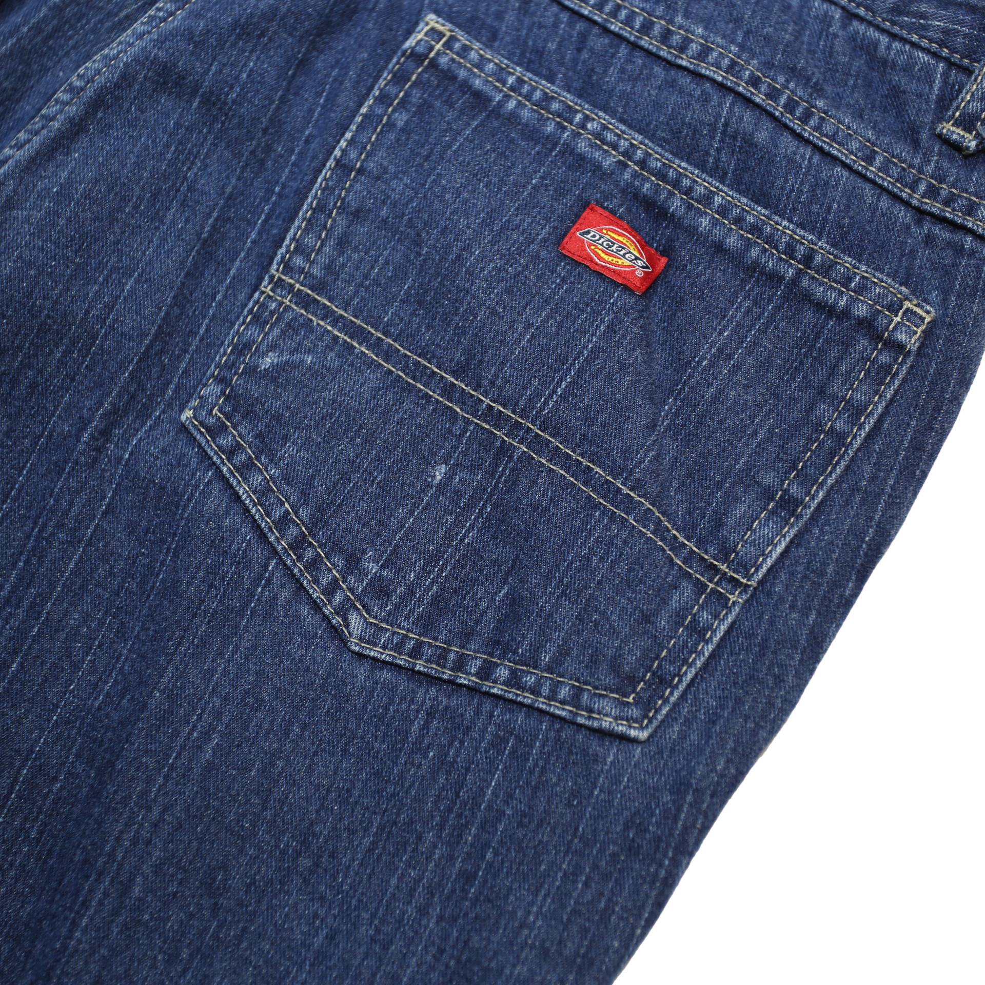 DICKIES Blanket Lined Womens Jeans Blue Regular Straight Denim Medium W34 L32