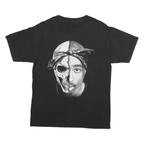 Mens Black Graphic T-Shirt S Short Sleeve Crew Neck Cotton Blend Skull Print
