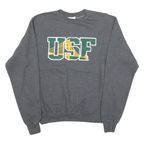 CHAMPION Mens Grey USF Crew Neck S Cotton Blend Pullover Sweatshirt