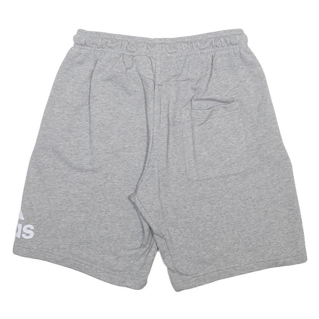 ADIDAS Mens Grey Casual Shorts L W28 Cotton Blend Drawstring Casual Fit