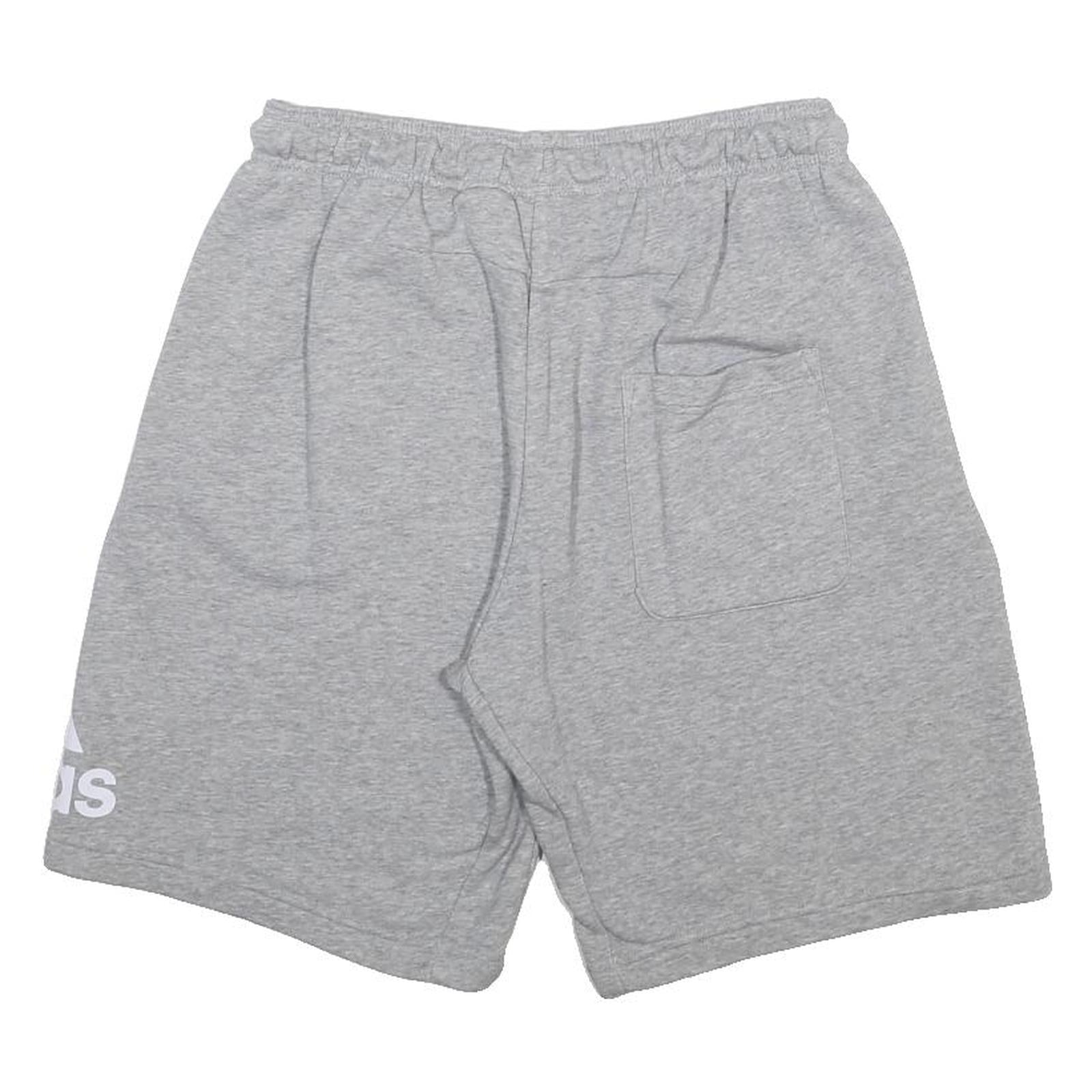 ADIDAS Mens Grey Casual Shorts L W28 Cotton Blend Drawstring Casual Fit