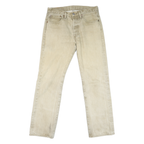 LEVI'S 501 Mens Jeans Beige Relaxed Straight Denim Light W32 L29 Button Closure