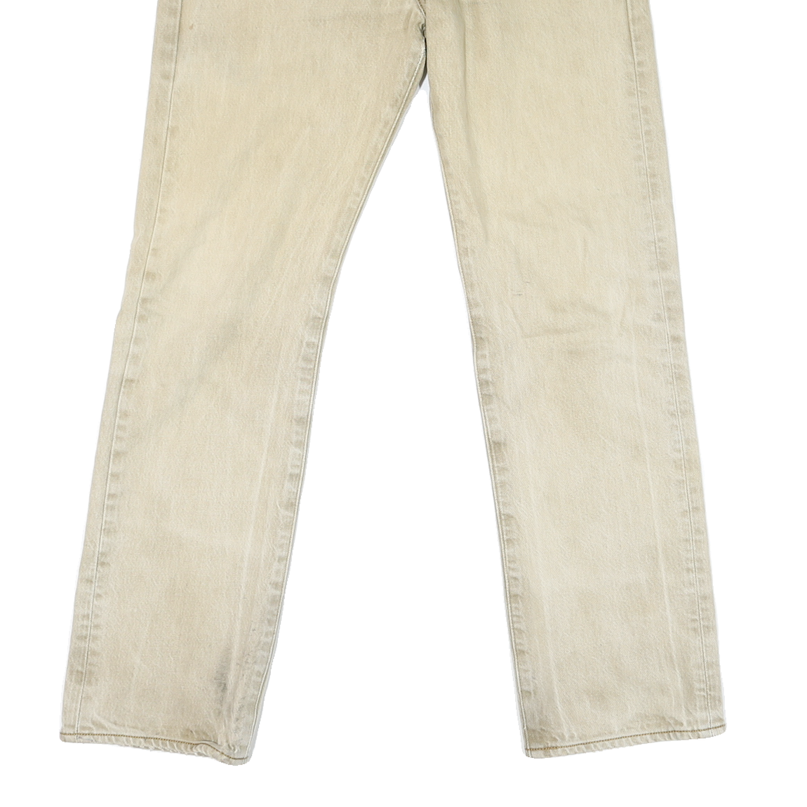 LEVI'S 501 Mens Jeans Beige Relaxed Straight Denim Light W32 L29 Button Closure