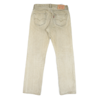 LEVI'S 501 Mens Jeans Beige Relaxed Straight Denim Light W32 L29 Button Closure