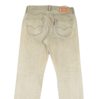 LEVI'S 501 Mens Jeans Beige Relaxed Straight Denim Light W32 L29 Button Closure