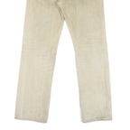 LEVI'S 501 Mens Jeans Beige Relaxed Straight Denim Light W32 L29 Button Closure