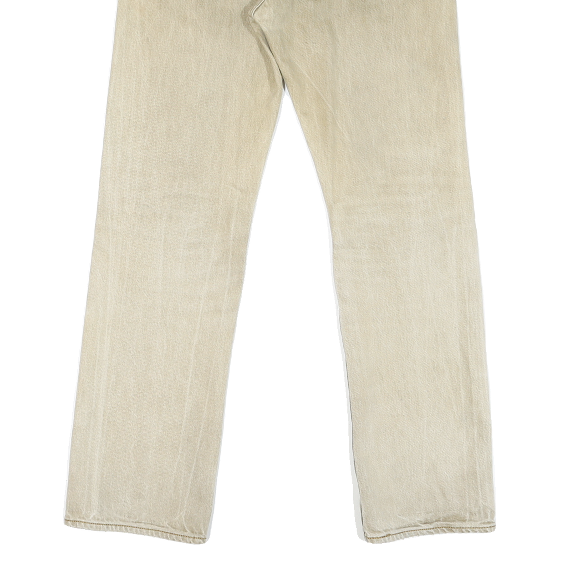 LEVI'S 501 Mens Jeans Beige Relaxed Straight Denim Light W32 L29 Button Closure