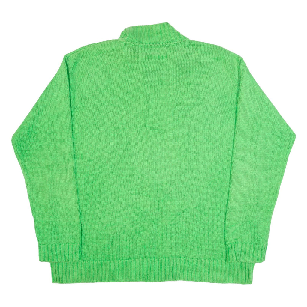 LAUREN RALPH LAUREN Mens Jumper Green 1/4 Zip Tight Knit M