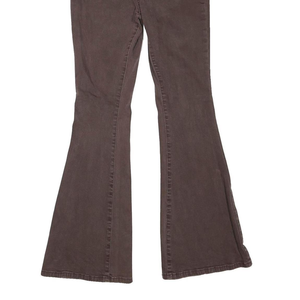 LEGEND Womens Brown Regular Fit Flared Denim Cotton Blend Jeans W26 L32 Stylish