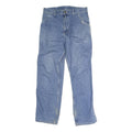 CARHARTT Mens Blue Regular Fit Straight Cotton Blend Button W33 L32 Durable Work