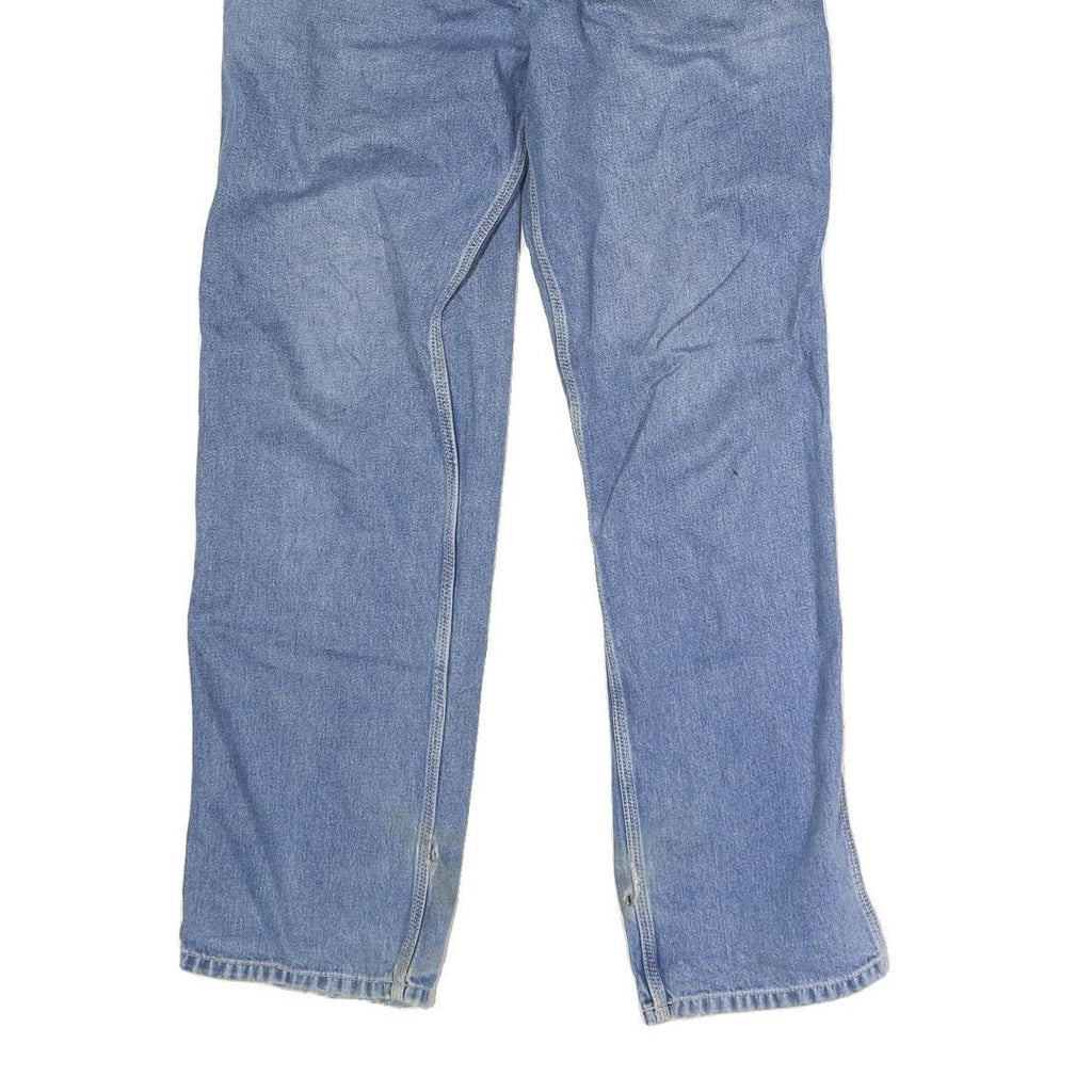 CARHARTT Mens Blue Regular Fit Straight Cotton Blend Button W33 L32 Durable Work