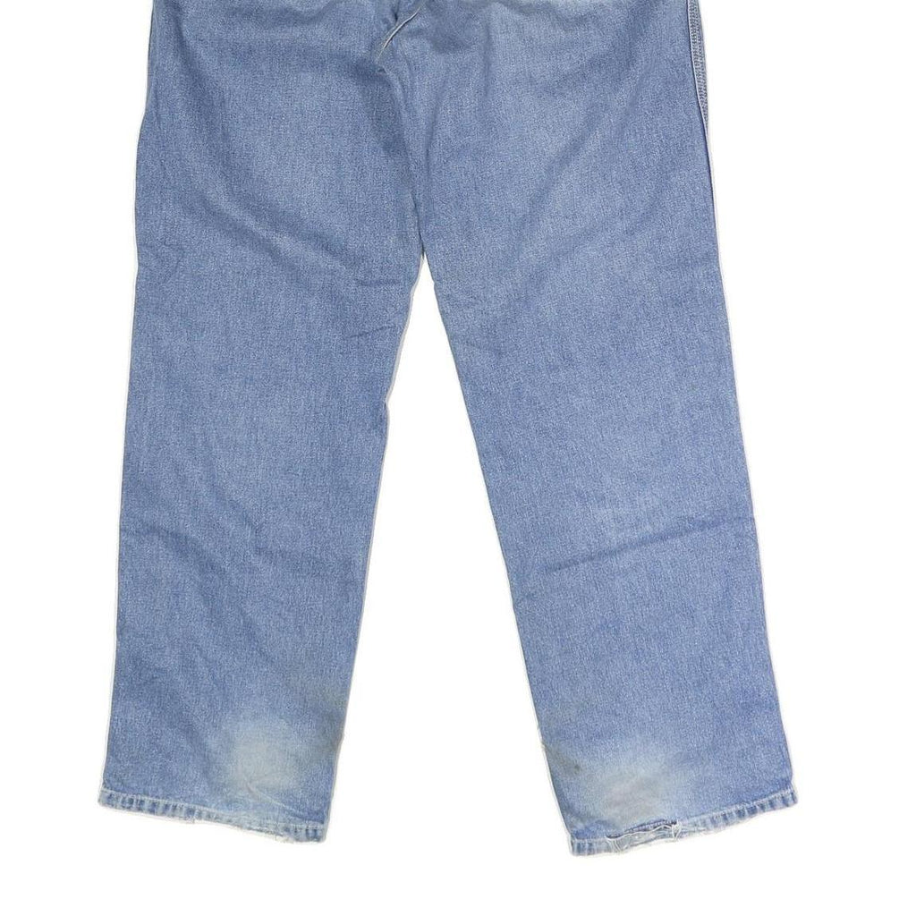 CARHARTT Mens Blue Regular Fit Straight Cotton Blend Button W33 L32 Durable Work