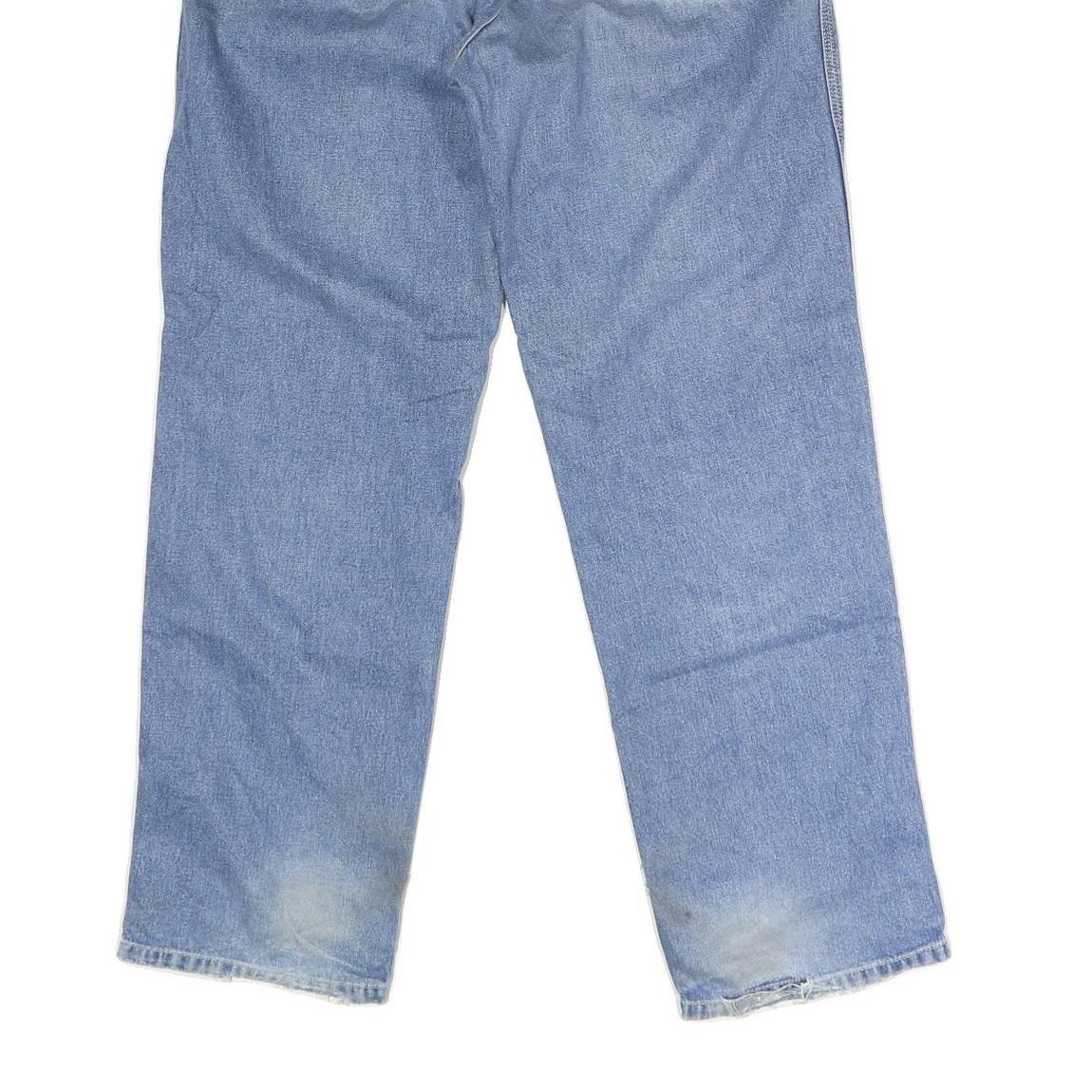 CARHARTT Mens Blue Regular Fit Straight Cotton Blend Button W33 L32 Durable Work