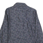 TED BAKER Mens Blue Floral Print Linen Blend Jacket L Zip Casual Lightweight