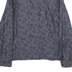 TED BAKER Mens Blue Floral Print Linen Blend Jacket L Zip Casual Lightweight