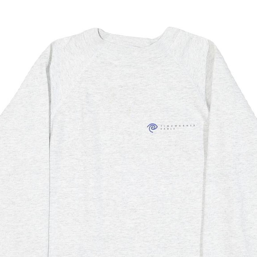 HANES Mens White Sweatshirt Crew Neck S Cotton Blend Casual Comfort