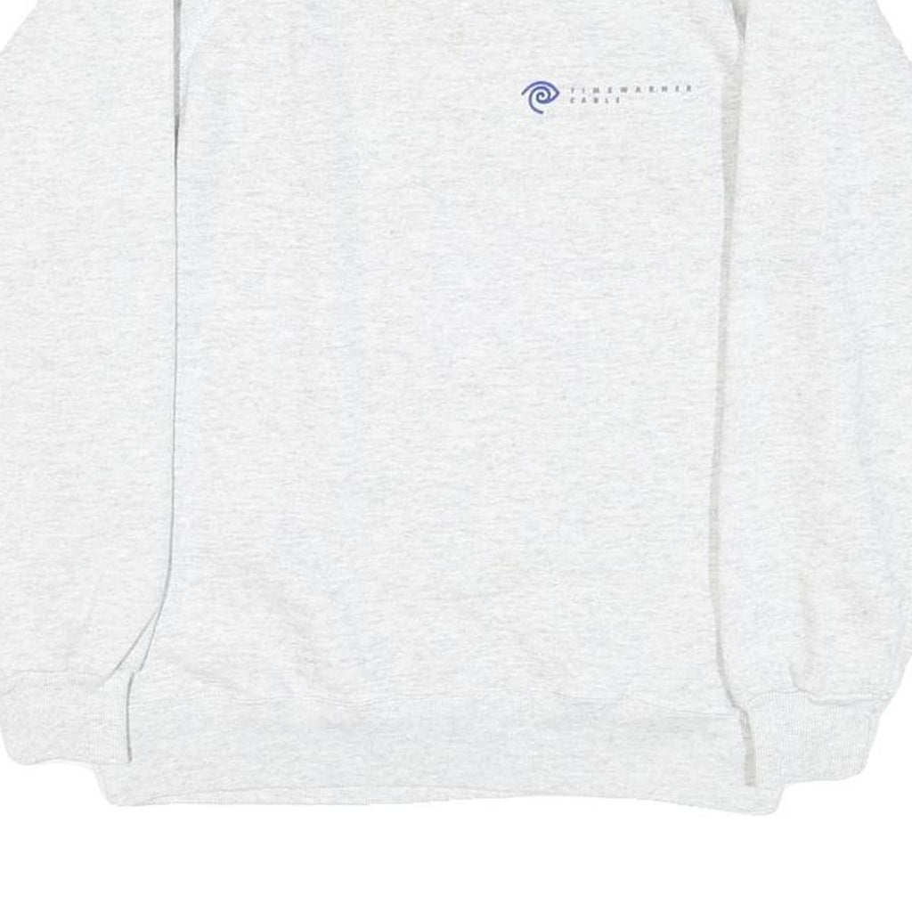 HANES Mens White Sweatshirt Crew Neck S Cotton Blend Casual Comfort