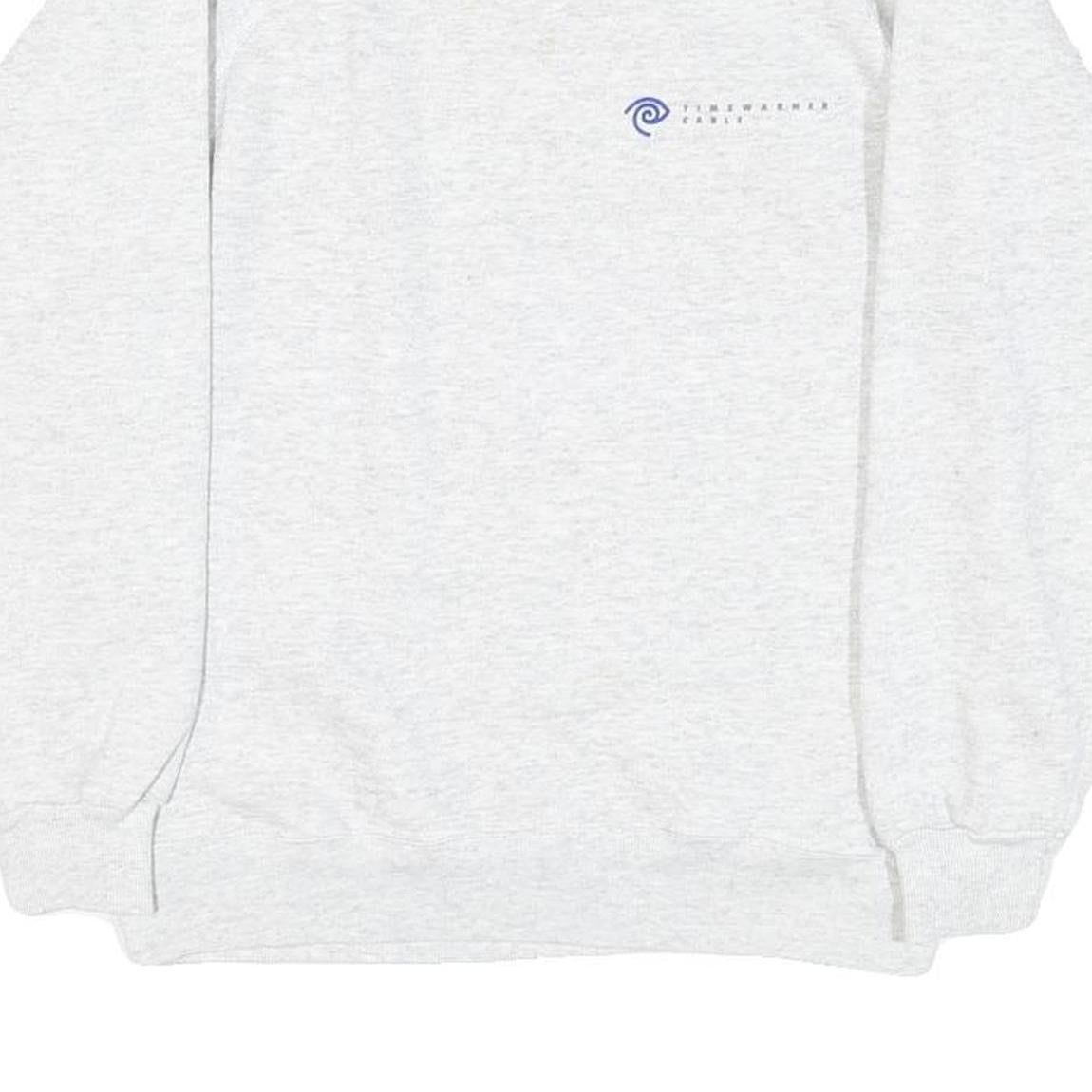 HANES Mens White Sweatshirt Crew Neck S Cotton Blend Casual Comfort