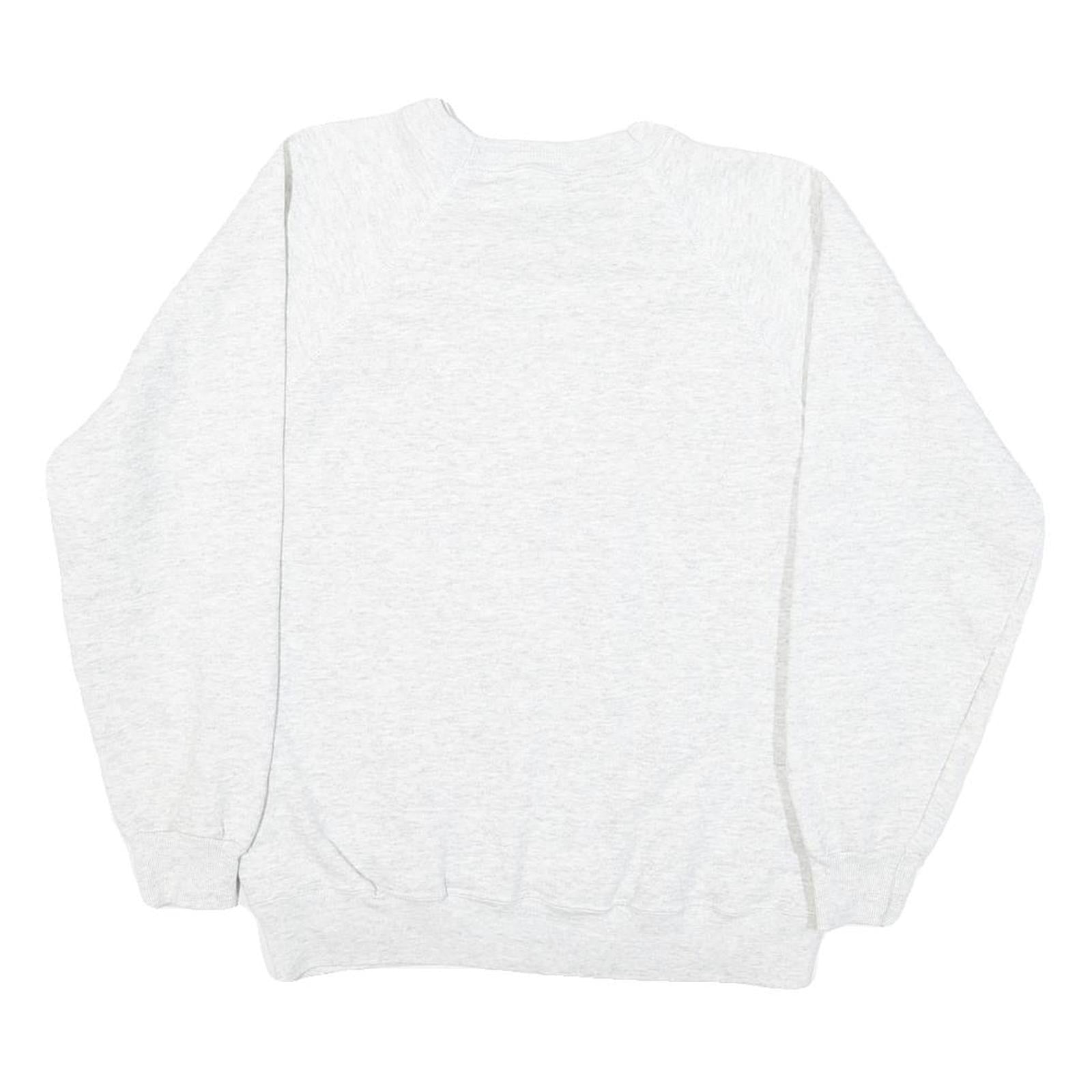 HANES Mens White Sweatshirt Crew Neck S Cotton Blend Casual Comfort
