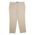 NAUTICA Mens Cotton Blend Beige Classic Straight Trousers W36 L30 Casual Smart