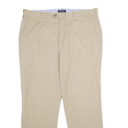 NAUTICA Mens Cotton Blend Beige Classic Straight Trousers W36 L30 Casual Smart