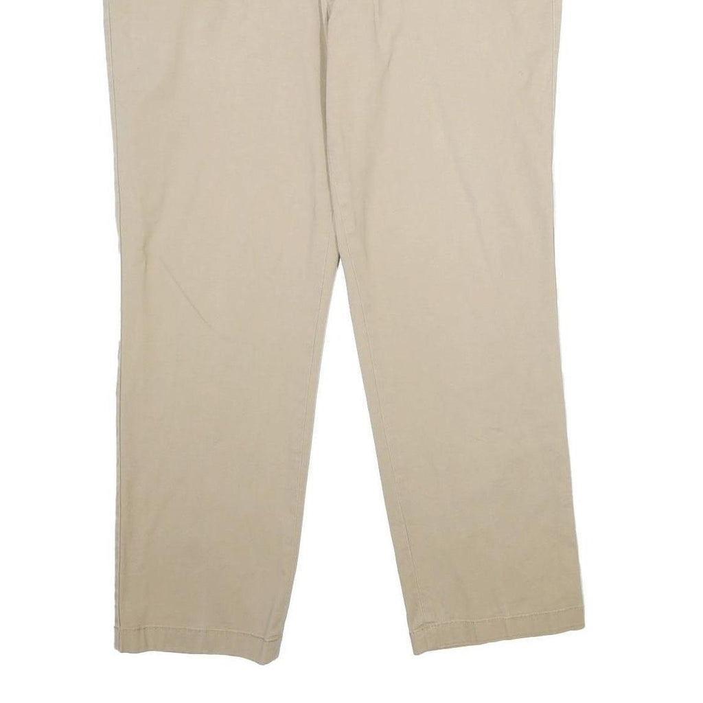 NAUTICA Mens Cotton Blend Beige Classic Straight Trousers W36 L30 Casual Smart