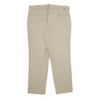 NAUTICA Mens Cotton Blend Beige Classic Straight Trousers W36 L30 Casual Smart