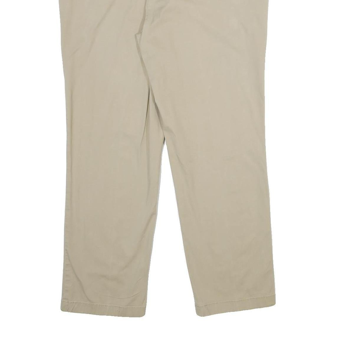 NAUTICA Mens Cotton Blend Beige Classic Straight Trousers W36 L30 Casual Smart