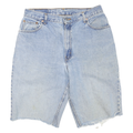 LEVI'S Womens Blue Denim Casual Shorts M W32 Raw Hem Cotton Blend