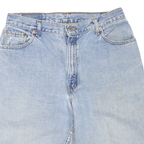 LEVI'S Womens Blue Denim Casual Shorts M W32 Raw Hem Cotton Blend