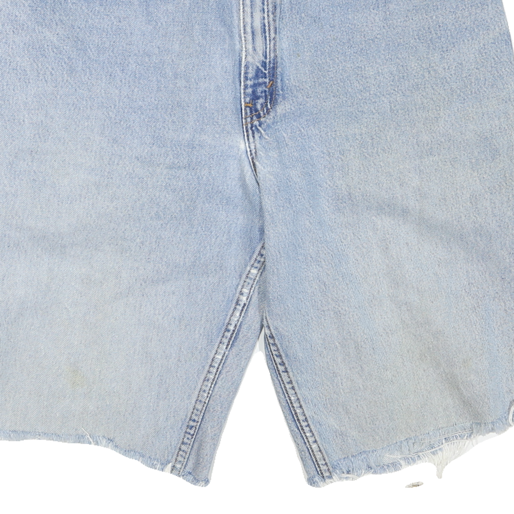 LEVI'S Womens Blue Denim Casual Shorts M W32 Raw Hem Cotton Blend
