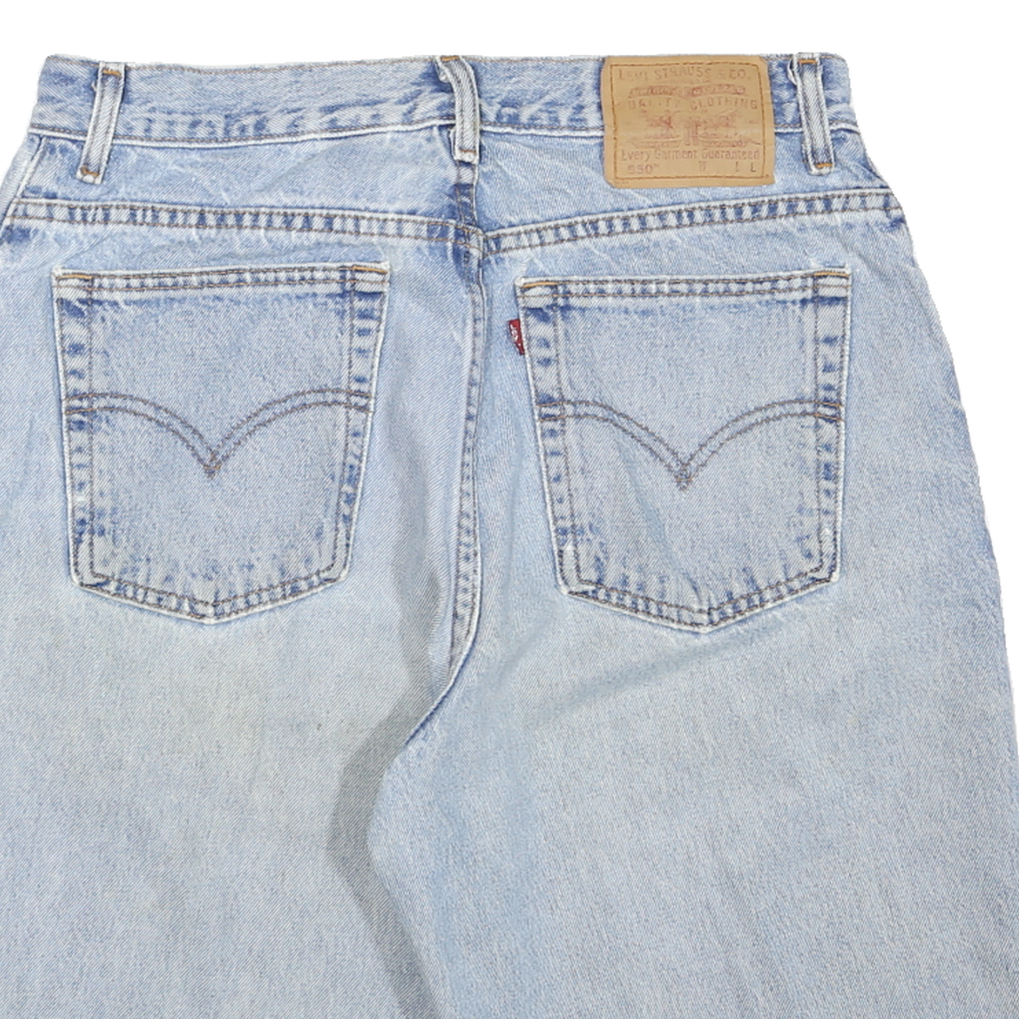 LEVI'S Womens Blue Denim Casual Shorts M W32 Raw Hem Cotton Blend