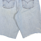 LEVI'S Womens Blue Denim Casual Shorts M W32 Raw Hem Cotton Blend