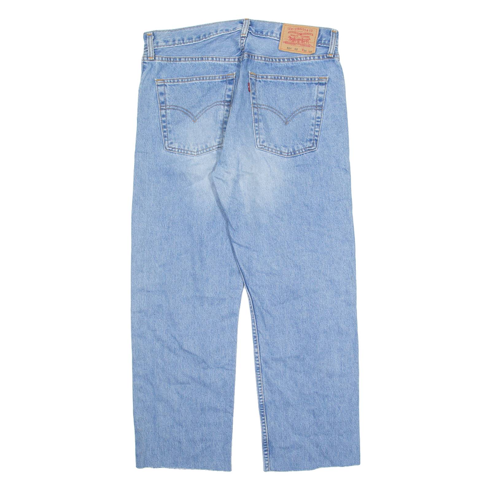 LEVI'S 521 02 Mens Jeans Blue Regular Straight Stone Wash W32 L27