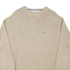 TOMMY HILFIGER Mens Beige Plain Crew Neck Basic Knit M Cotton Blend Jumper