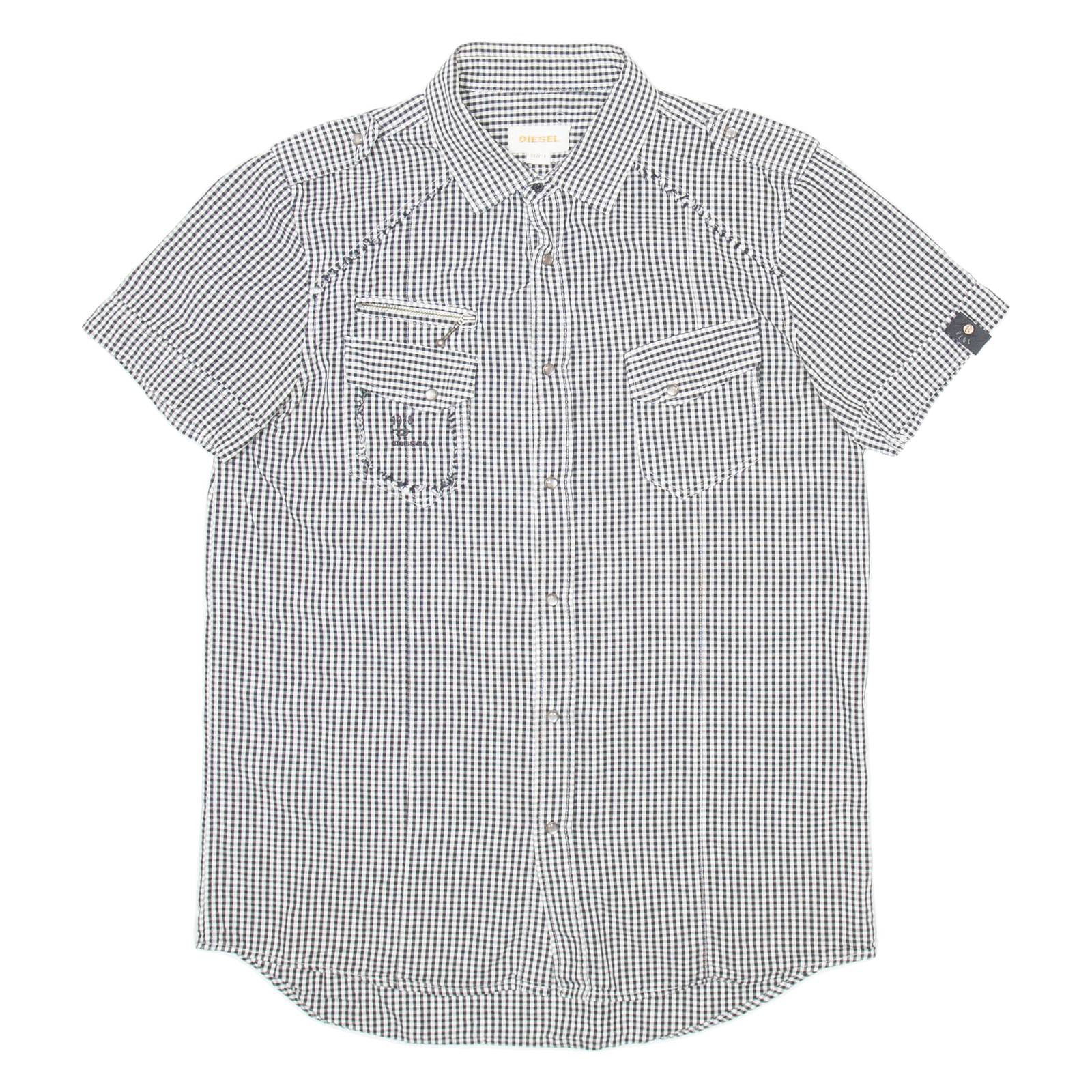 DIESEL Womens Shirt Black Gingham L