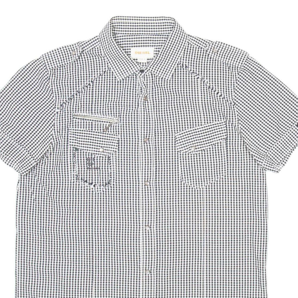 DIESEL Womens Shirt Black Gingham L