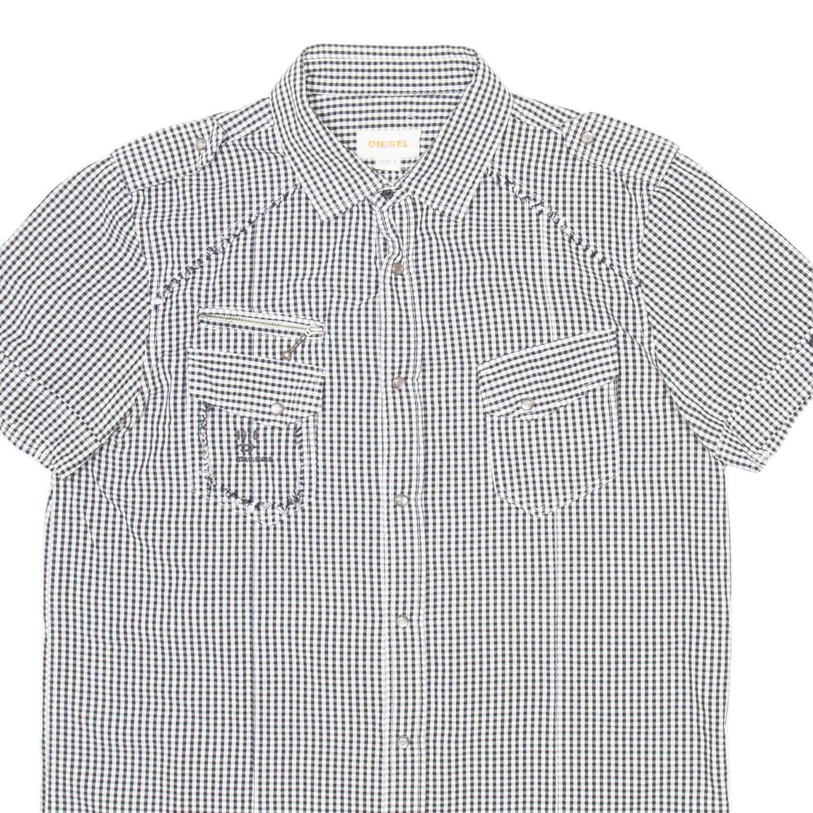 DIESEL Womens Shirt Black Gingham L