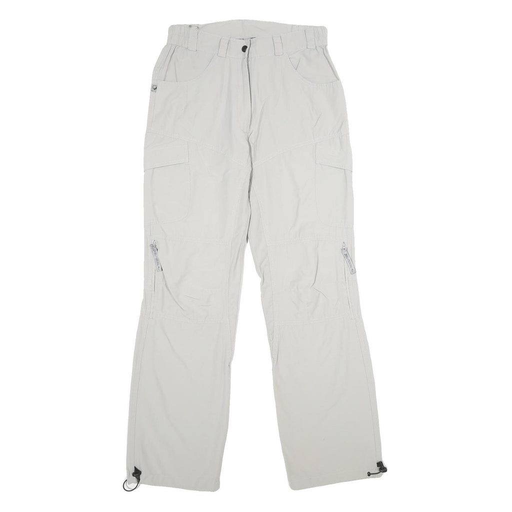 TREVOLUTION Womens Polyamide Blend Light Grey Regular Fit Straight Leg Trousers