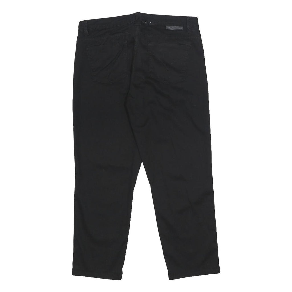 CALVIN KLEIN JEANS Womens Cotton Blend Slim Black Trousers W32 L26 Zip Casual