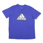 ADIDAS Mens Blue Graphic T-Shirt L Short Sleeve Crew Neck Cotton Blend
