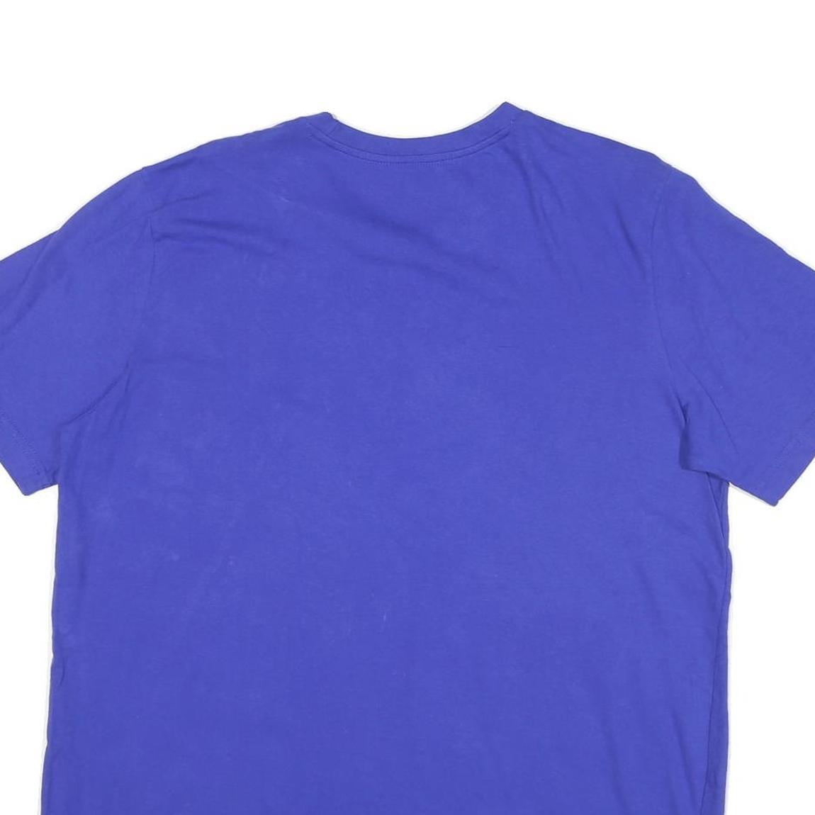 ADIDAS Mens Blue Graphic T-Shirt L Short Sleeve Crew Neck Cotton Blend