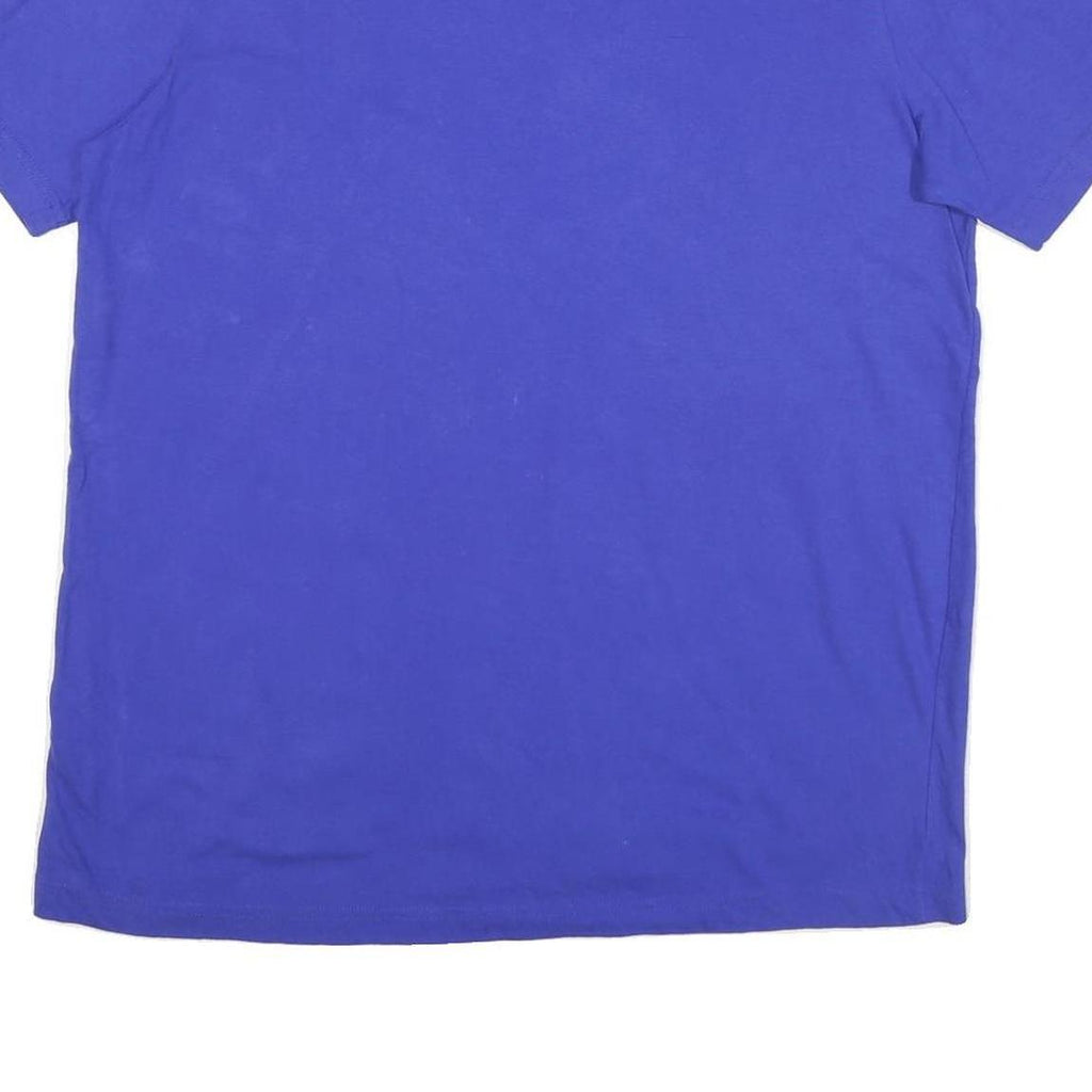 ADIDAS Mens Blue Graphic T-Shirt L Short Sleeve Crew Neck Cotton Blend