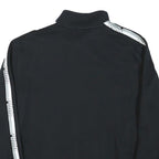 PUMA Mens Black & White Sport Zip Cotton Blend Jacket L Logo Tape Stripe Casual