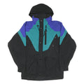 BLACK BEAR Mens Black & Purple Colourblock Outdoor Jacket M Polyester Blend Zip