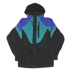 BLACK BEAR Mens Black & Purple Colourblock Outdoor Jacket M Polyester Blend Zip